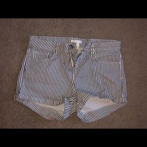 H&M Black and white striped shorts